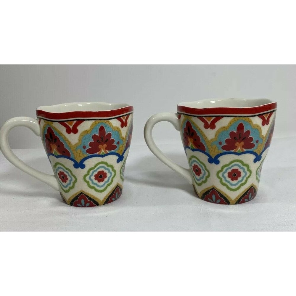 Pier 1 Imports Global Medallion Coffee Mug Cups